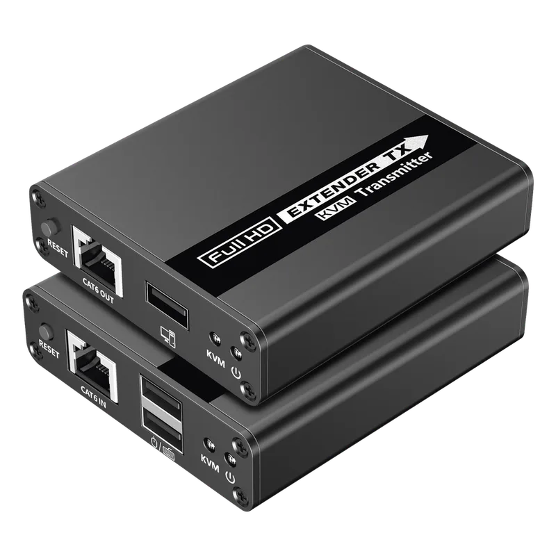 Kit extensor KVM (HDMI y USB) | 40m a 4k@30Hz | 70m a 1080P@60Hz | Cat 6, 6a y 7 | CERO LATENCIA | HDR | Salida Loop | Salida de audio de 3.5mm | EPCOM TITANIUM TT223KVM
