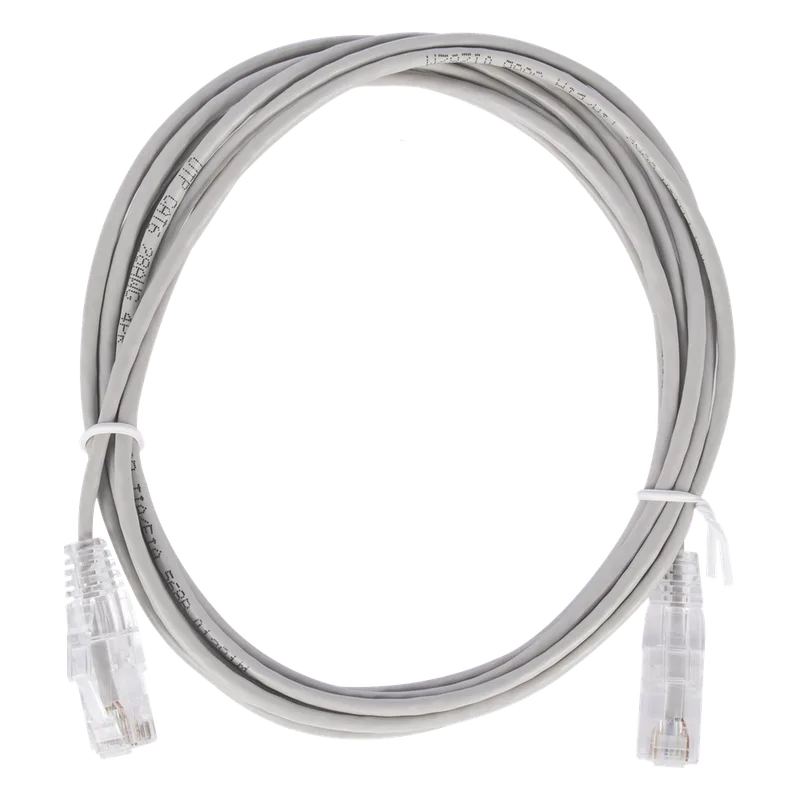 Cable de Parcheo Slim UTP Cat6 - 2 Metros (6.56 Pies) Gris Diámetro Reducido (28 AWG) LINKEDPRO BY EPCOM LP-UT6-200-GY28