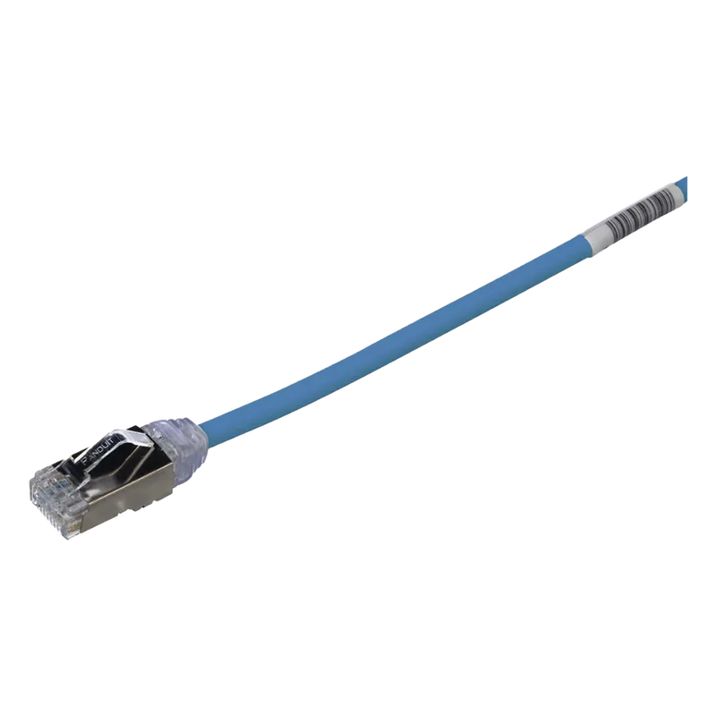 Patch Cord Cat6A, Diametro Reducido 28 AWG, Blindado S/FTP, CM/LS0H, 3 Metros, Color Azul PANDUIT STP28X3MBU