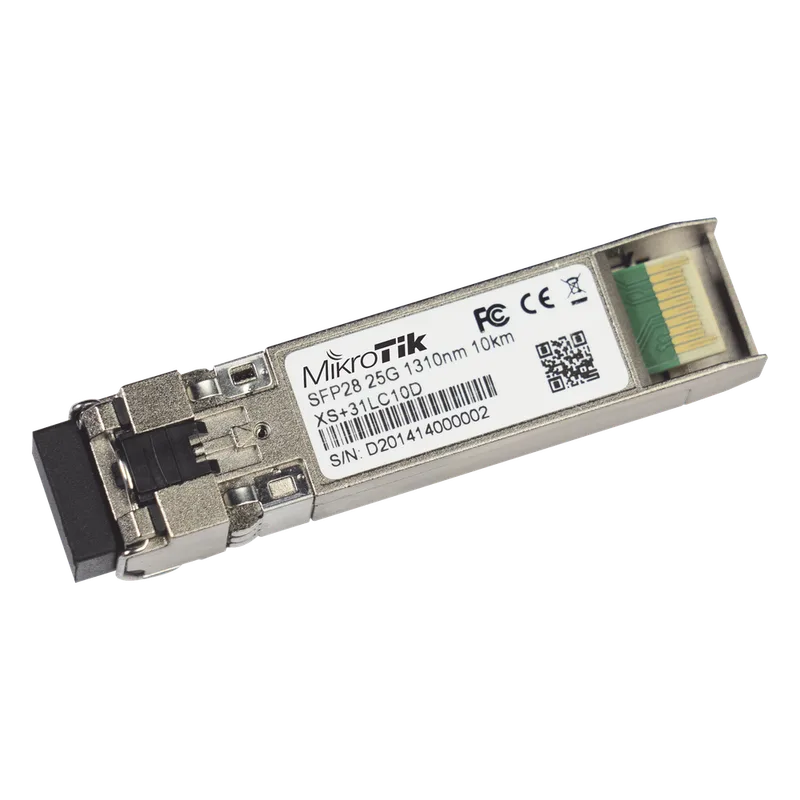 Transceptor MiniGbic XSFP+ 1G/10G/25G LC Duplex para fibra Mono Modo 10 Kms MIKROTIK XS+31LC10D