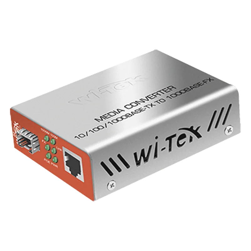 Convertidor de medios / 1 puerto RJ45 100/1000 Mbps PoE Out 802.3af/at / 1 SFP 1000Mbps / Distancia según transceptor WI-TEK WI-MC-111GP
