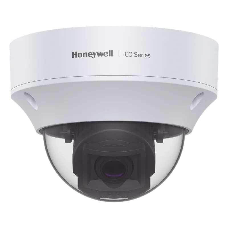 Cámara domo IP para exterior 5 MP con lente varifocal motorizado 7-22 mm, IR de 50 m y WDR 120 dB, IP67 e IK10 HONEYWELL HC60W45R4