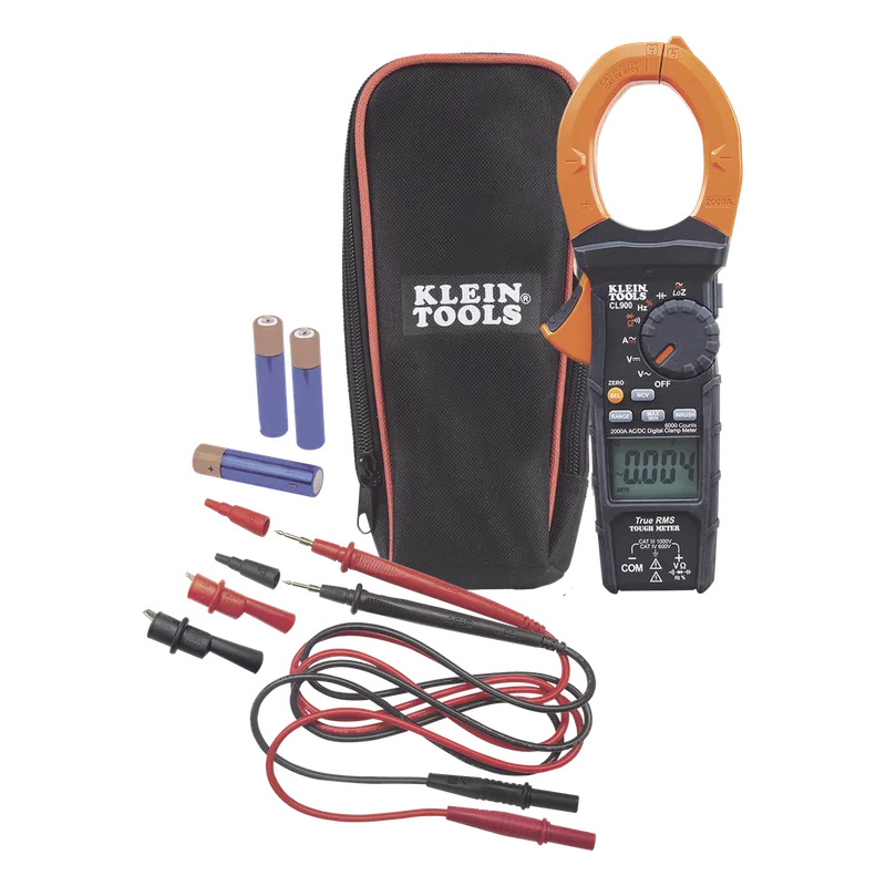 Amperímetro Digital de Gancho de Rango Automático de 2000 A CA, con Media Cuadrática Real y Baja Impedancia (LoZ). KLEIN TOOLS CL900