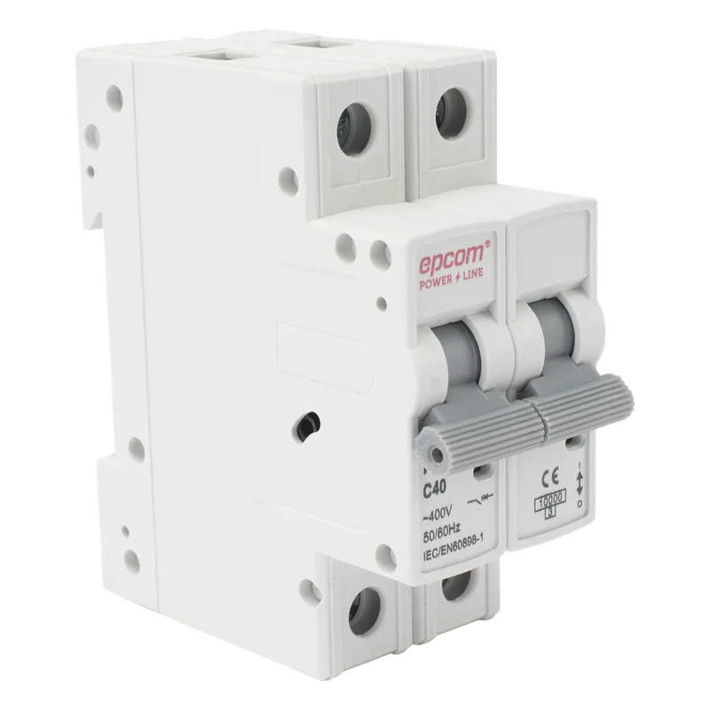 Protección Térmica 2P, 40A, Corriente Alterna 400 Vca para Aplicación Fotovoltaica Montaje Riel DIN EPCOM POWERLINE FE7632PC40
