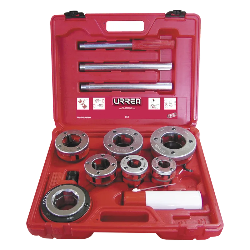 Juego de Tarraja de dados para tubo 1/2" - 2" NPT 9 piezas URREA SYS-851