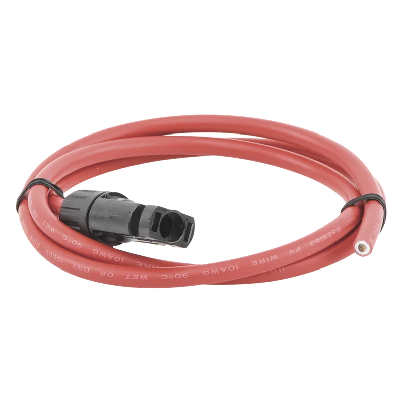 Cable Fotovoltaico, 1 m, Rojo, Calibre 10 AWG con Terminal MC4-M en un extremo EPCOM POWERLINE CBLMC41MRED