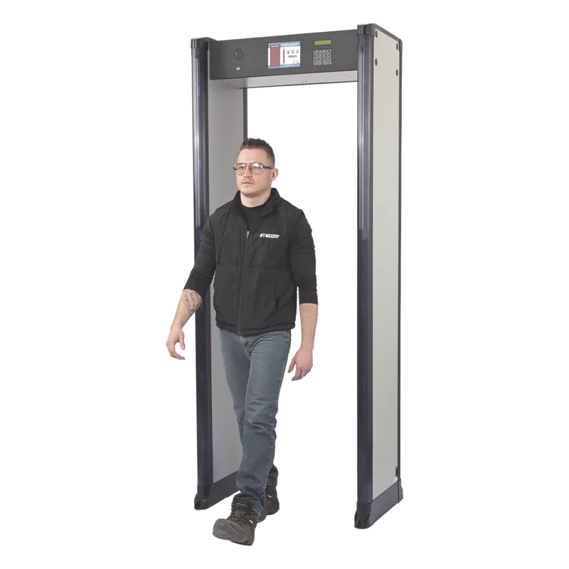 Arco Detector de Metales de 18 Zonas con Anclaje para Fijarse al Piso. Incluye Sensor IR para evitar falsas Alarmas / Certificado por la Administración Federal de Aviación de EE. UU. (FAA) RANGER SECURITY DETECTORS INTELL-218-ZIR