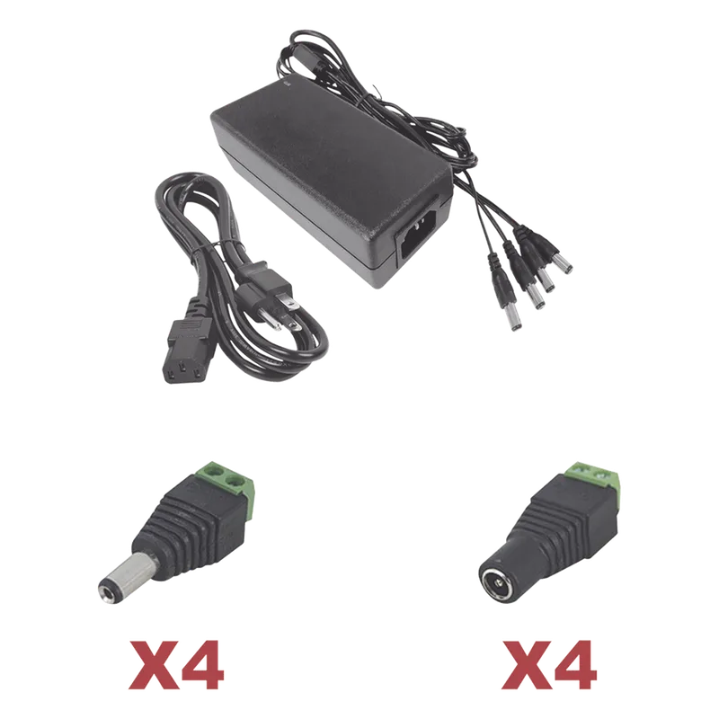 Kit con fuente EPCOM POWER LINE con salida de 12 Vcc a 5 Amper con 4 salidas / Incluye conectores JR52 y JR53 EPCOM POWERLINE K2PLK12DC4CH