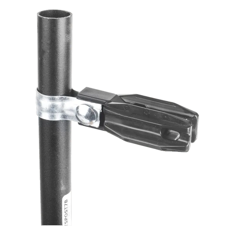 Aislador de Paso o Esquina con Abrazadera / 1 Pulgada (25 mm) / Resina Virgen 100% / Anti-Arqueo / Acero Galvanizado / Tubería de Malla Ciclónica SFIRE SFABRAZADERA1P