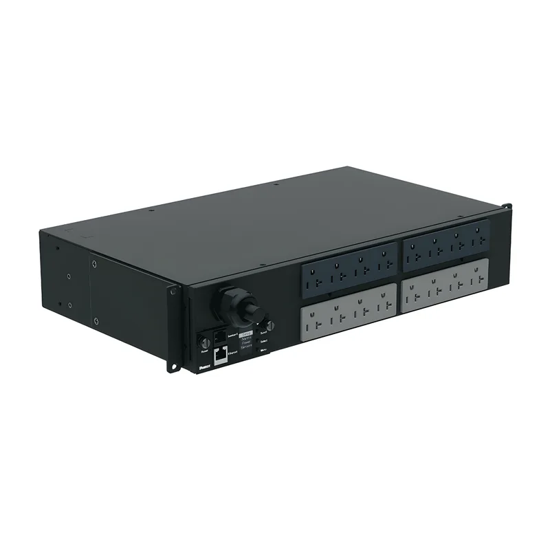 PDU Monitoreable (MI) para Distribución de Energía, Enchufe de Entrada NEMA L5-30P, Con 16 Salidas 5-20R, Horizontal 19 in, 120 Vca, 30 Amp, 2 UR PANDUIT P16D12M