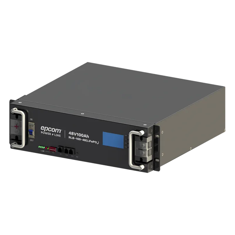 Batería de Litio de 4.8 Kwh, 48 Vcc, 100 Ah, 3U de Montaje en Rack con Pantalla de Monitoreo Local LCD EPCOM POWERLINE RLB-100-48