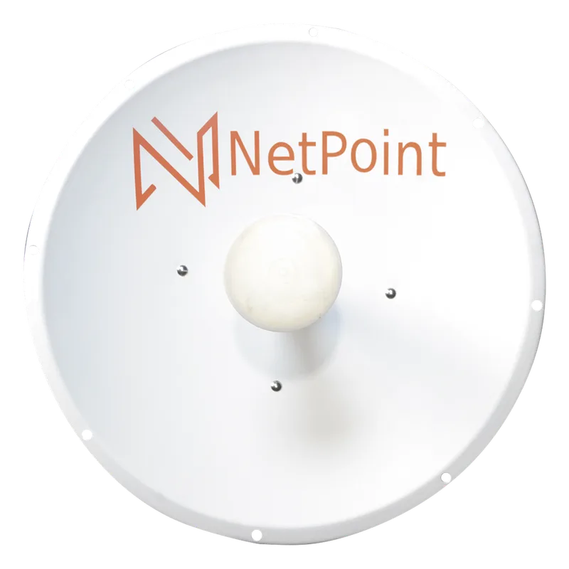 Antena Direccional / 3 ft / 4.9-6.4 GHz / Ganancia 34 dBi / SLANT de 45 ° y 90° / Incluye Jumpers con conector N-Macho a RSMA / montaje incluido. NetPoint NP2GEN2
