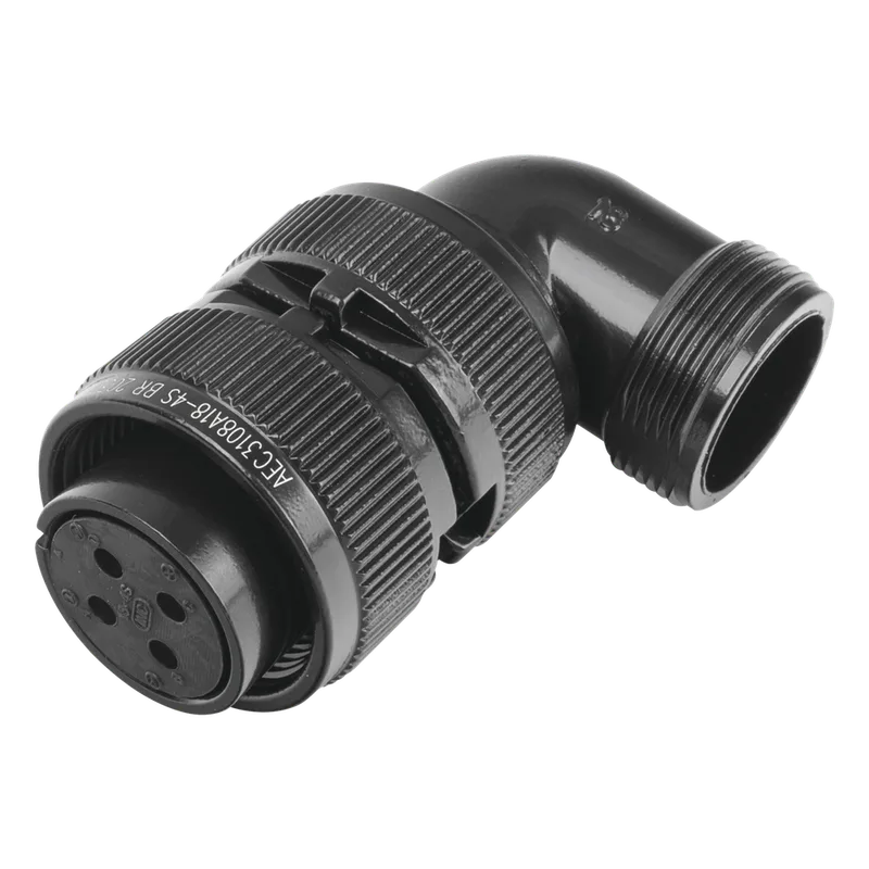Conector Plug en Ángulo Recto de 4 Contactos Hembra Soldables para Radio de Locomotora. EPCOM INDUSTRIAL E/MS3108A18-4S