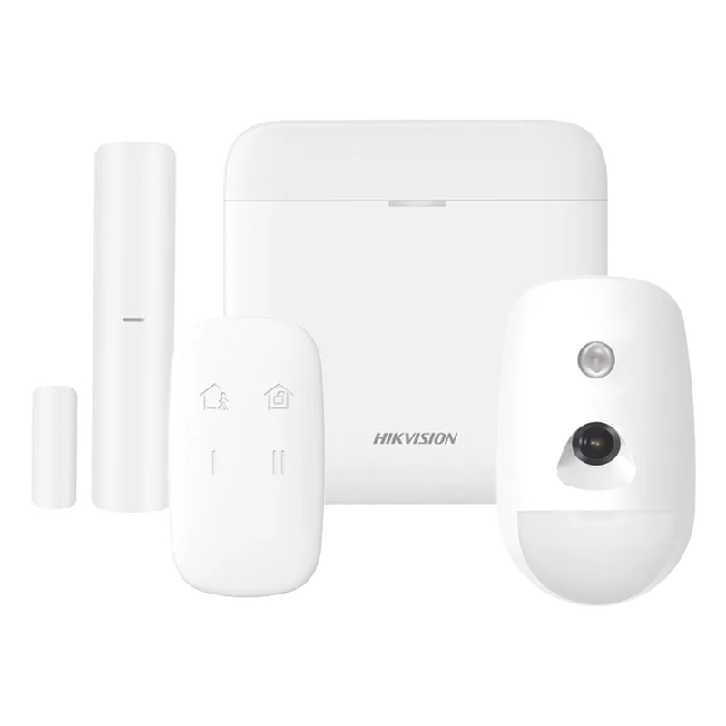 (AX PRO) KIT de Alarma AX PRO / Incluye: 1 Hub con bateria de respaldo / 1 Sensor PIR con Cámara / 1 Contacto Magnético / 1 Control Remoto / WiFi / Compatible con Hik-Connect P2P HIKVISION DS-PWA48-K-CAM