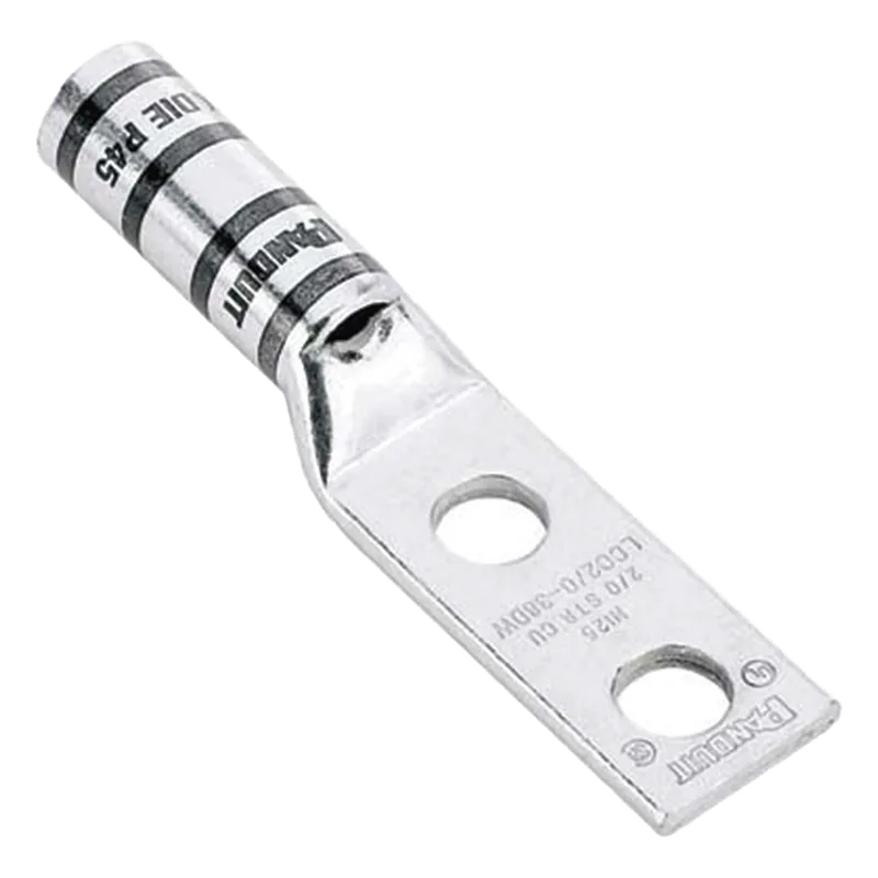 Zapata de compresión LCC6-12W-L para cal. 6 Awg, Doble barreno para tornillo prisionero de 1/2, Espaciado de orificio 44.5mm, 1 Pz PANDUIT
