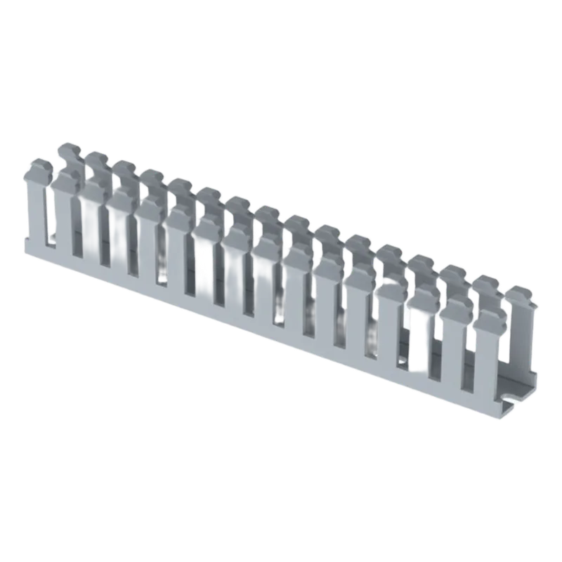 Canaleta Ranurada de PVC sinTapa, Tipo F, 23.6 mm de Ancho, 39.9 mm de Alto y 1.8 m de Largo, Color Gris PANDUIT F.75X1.5LG6