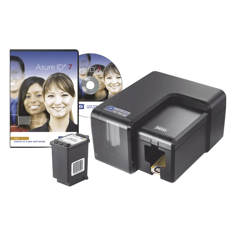 KIT de Impresora de Tarjetas Inyección de Tinta / Incluye Cartucho y Software/ Una Cara /Impresión Sobre el Borde HID INK1000KIT
