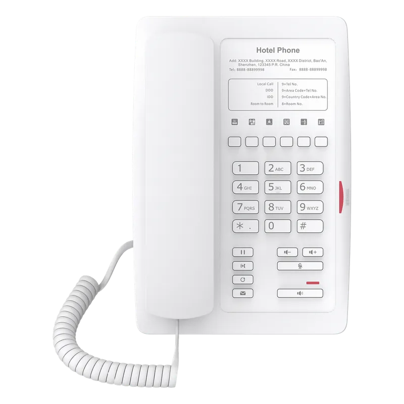 Teléfono IP WiFi para Hotelería, profesional con 6 teclas programables para servicio rápido (Hotline), plantilla personalizable con PoE FANVIL H3WW