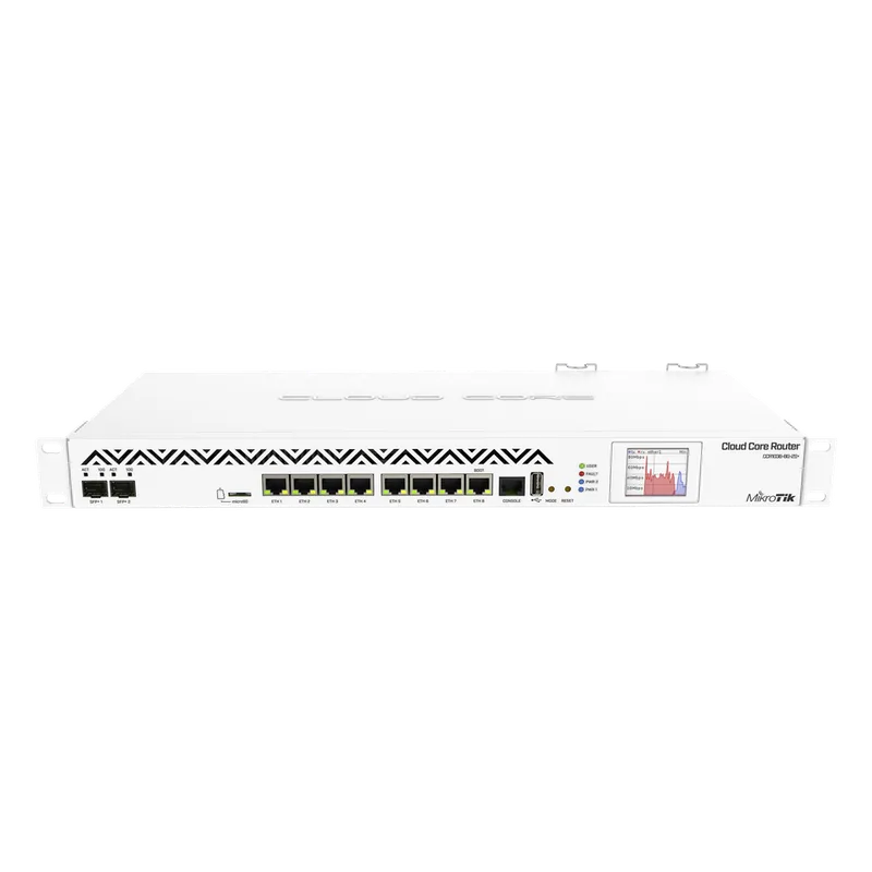 CoreCloud Router Mikrotik, CPU 36 Núcleos, 8 puertos Gigabit, 2 puertos SFP+ CCR1036-8G-2S+