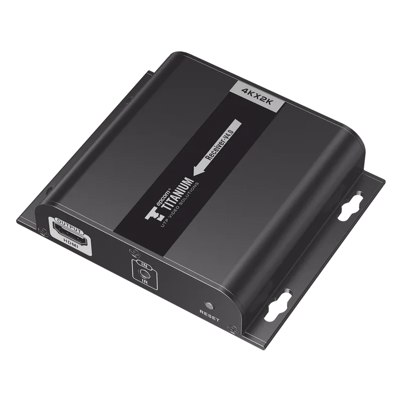 Receptor Compatible para Kits TT683-4.0 / Resolución 4K@30Hz / Cat 5e/6 / Distancia de 120 m / Control IR / Soporta HDbitT/ Compatible con Switch Gigabit. EPCOM TITANIUM TT683-4.0-RX