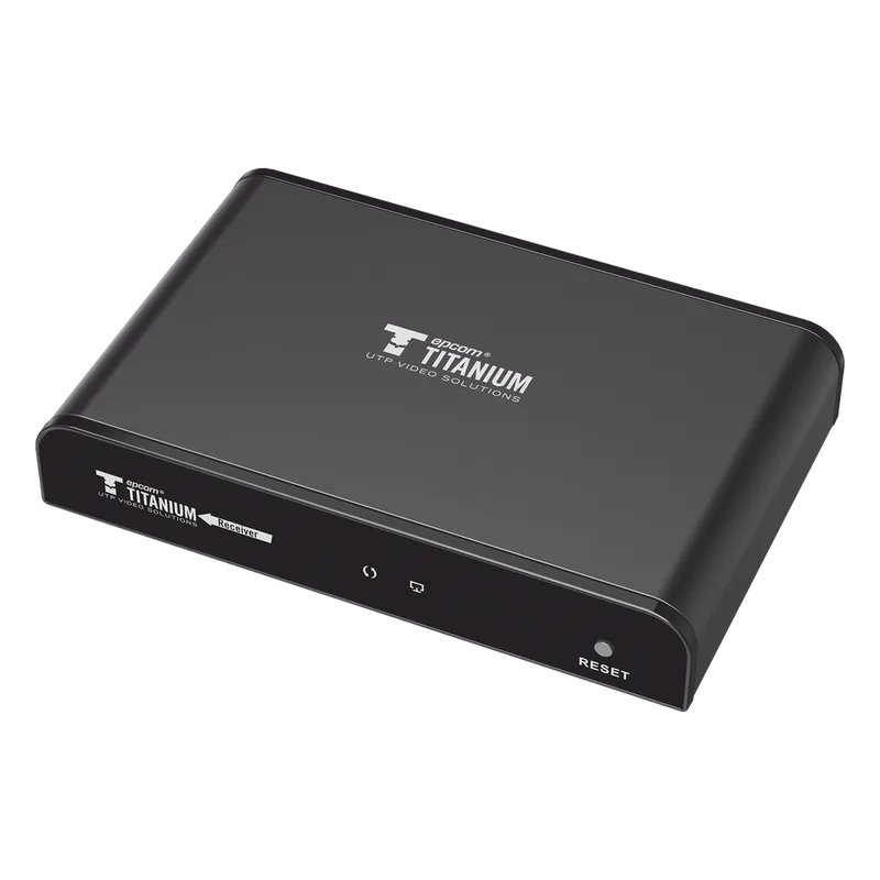 Receptor Compatible para Kits TT-383PRO4.0 / Resolución 1080P@60Hz / Cat 5e/6 / Distancia de 120 m / Control IR / Protocolo HDbitT / Compatible con Switch Gigabit . EPCOM TITANIUM TT-383-PRO-4.0-RX
