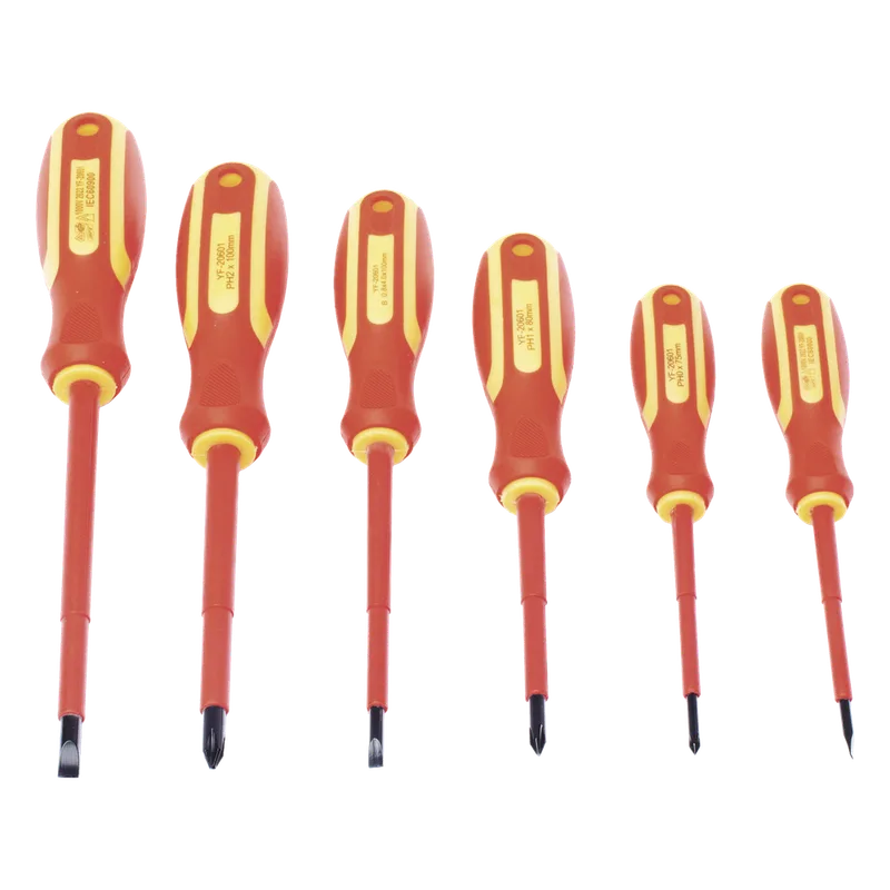 Juego de 6 desarmadores Aislados Bicolor 1000v PRECISION PST-H020-01