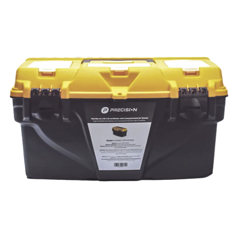 Caja Porta Herramientas 17", 44x26x23 cm Bicolor con Compartimientos para Tornillos. PRECISION PST-H070-01