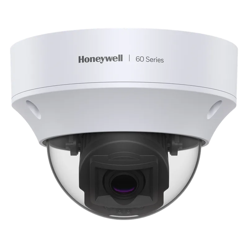Cámara IP tipo domo 5 MP para exterior con IR inteligente hasta 50 m, lente motorizado varifocal y compatibilidad ONVIF HONEYWELL HC60W45R2
