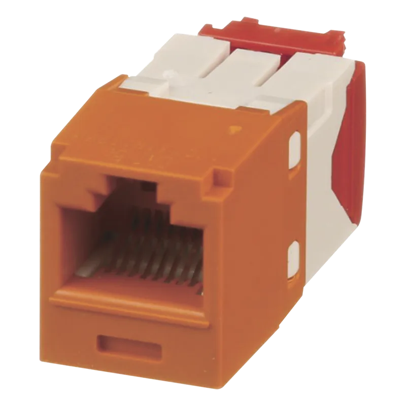 Conector Jack RJ45 Estilo TG, Mini-Com, Categoría 5e, de 8 Posiciones y 8 Cables, Color Naranja PANDUIT CJ5E88TGOR