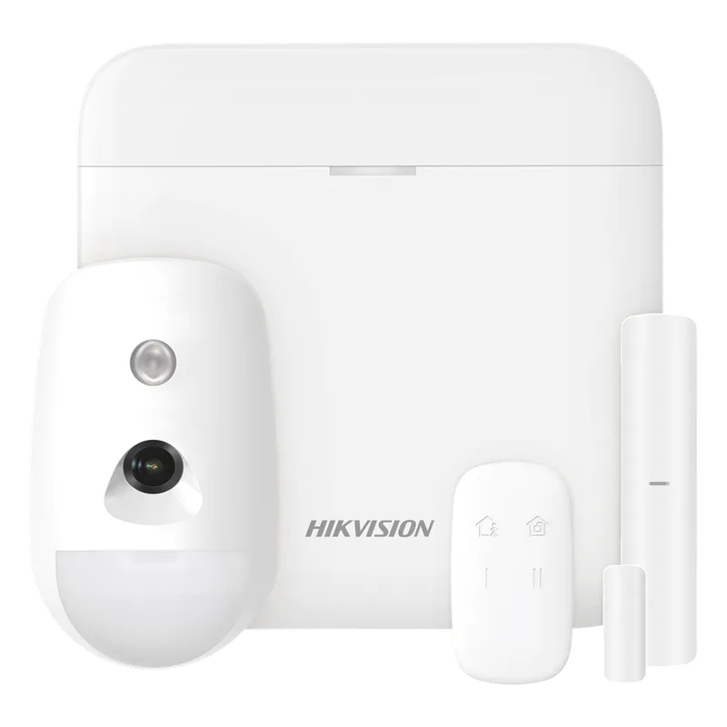 (AX PRO) KIT de Alarma AX PRO con GSM (3G/4G) / Incluye: 1 Hub / 1 Sensor PIR con Cámara / 1 Contacto Magnético / 1 Control Remoto / WiFi / Compatible con Hik-Connect P2P HIKVISION DS-PWA48-KS-CAM