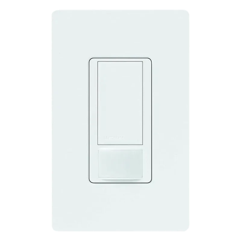 Apagador Maestro con sensor de ocupación PIR y tecnología XCT, 6 A para cualquier carga de iluminación de 120 a 277 V y ventilador, unipolar o 3 vías, color snow LUTRON ELECTRONICS MSOPS6M2DVSW