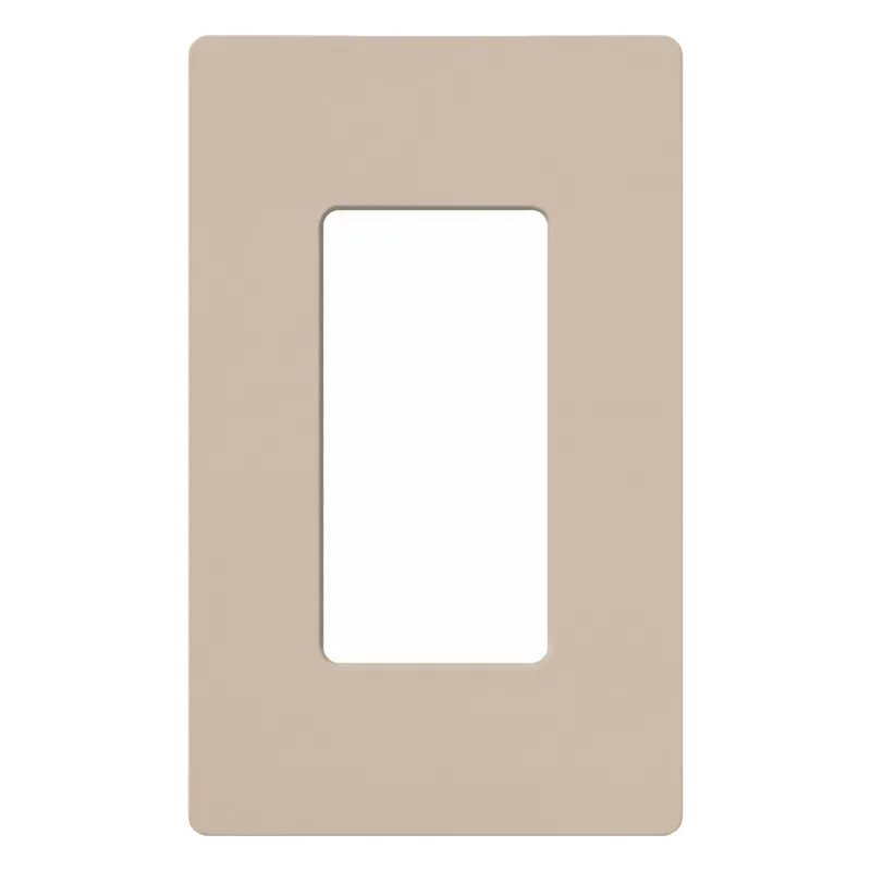 Placa de pared de 1 espacio sin tornillos visibles, acabado satinado color taupe, para atenuadores, apagadores y controles Lutron de estilo Designer LUTRON ELECTRONICS SC1TP