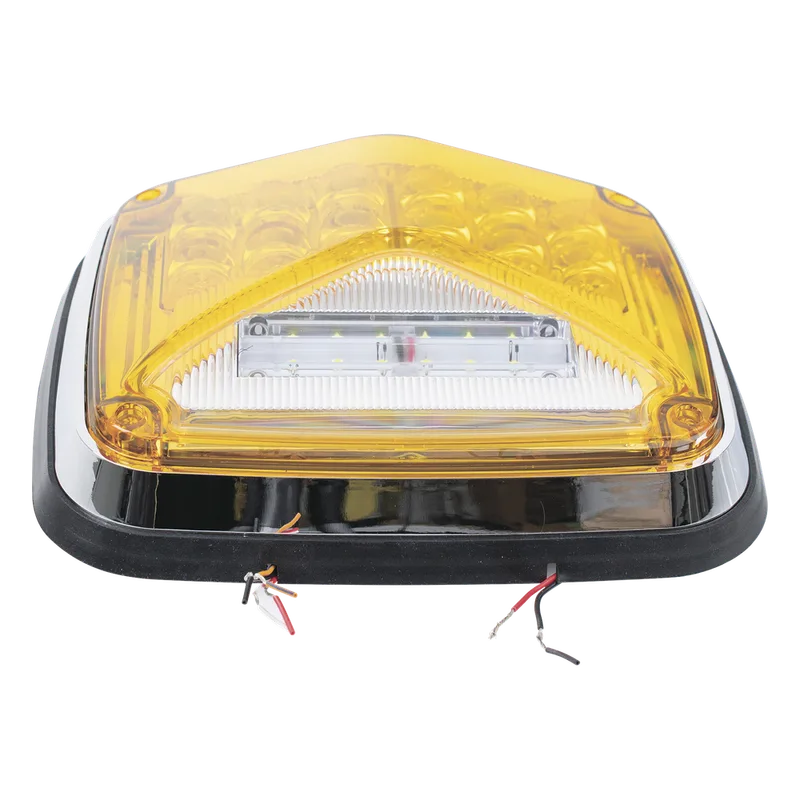 Luz de Advertencia de 8 X 6", Color Ámbar, Con Luz de Trabajo clara, Ideal para Ambulancias EPCOM INDUSTRIAL SIGNALING XLTE1755A