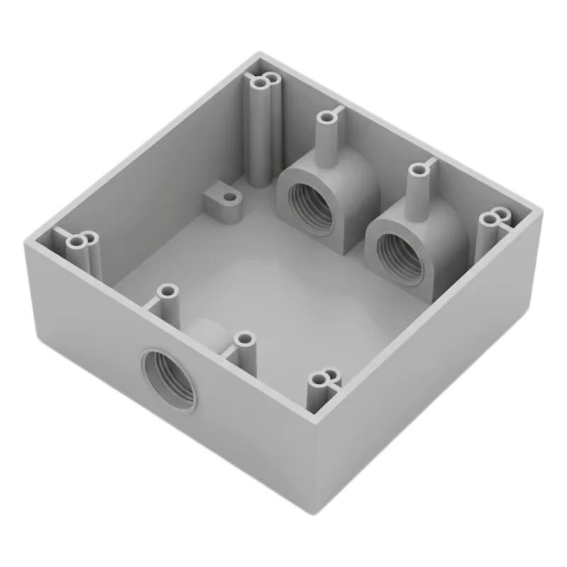 Caja Condulet Cuadrada de 3/4" (19.05 mm)/ 3 Bocas (2 Arriba-1 Abajo) / A Prueba de Intemperie. RAWELT RC-0485