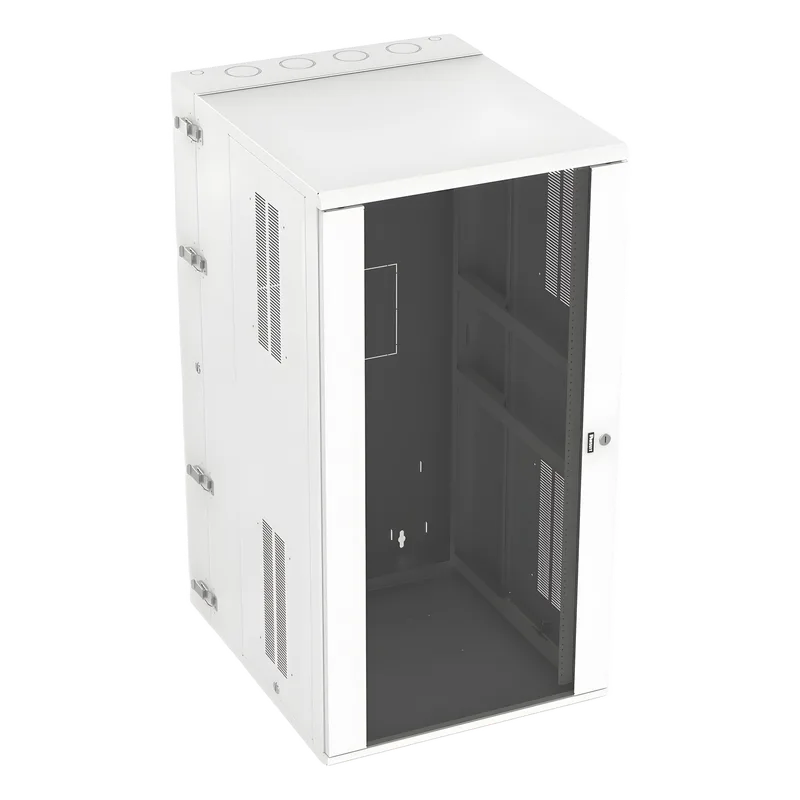 Gabinete PanZone de Montaje en Pared, de 19in, Puerta con Ventana de Seguridad, 26 UR, 762mm de Profundidad, Color Blanco PANDUIT PZWMC2630WH
