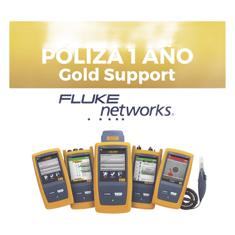 Poliza de 1 Año de Soporte Gold Para Certificador DSX-602-PROINT FLUKE NETWORKS GLD-DSX-602-PRO