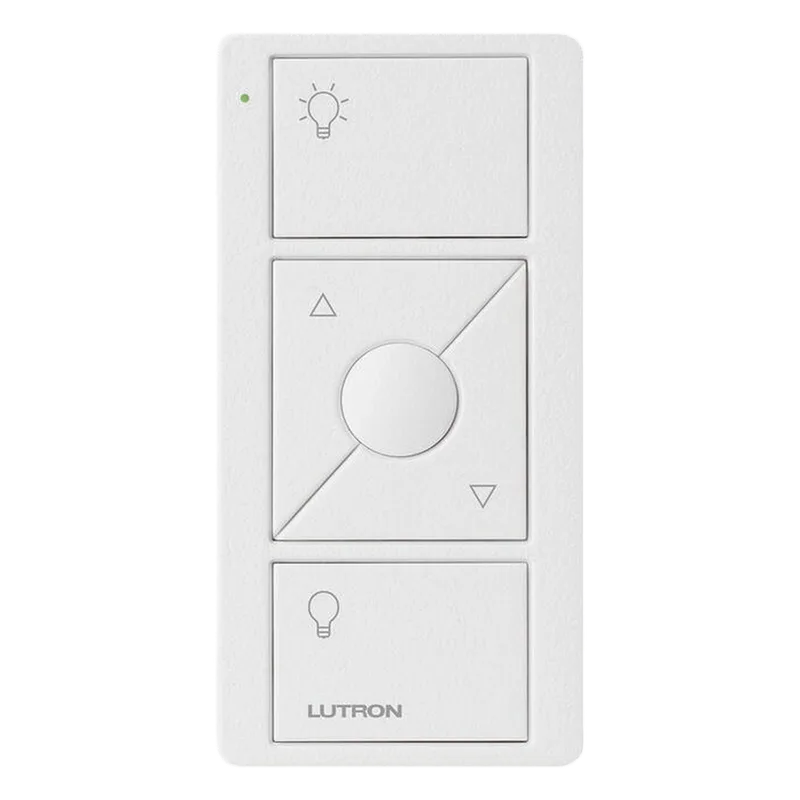 Control remoto inalámbrico Pico de 3 botones con subir/bajar de intensidad, para atenuadores Caseta y RA2 LUTRON ELECTRONICS PJ23BRLTSWL01
