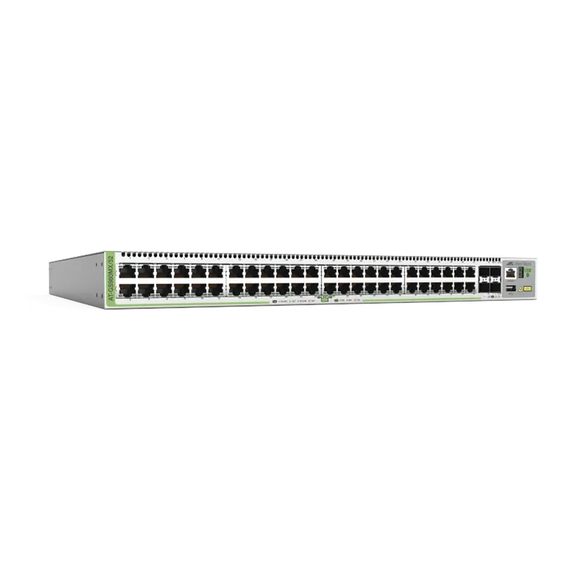 Switch Apilable L3 lite, 48 puertos 10/100/1000-T, 4 puertos SFP+ 10G ALLIED TELESIS AT-GS980MX-52-10
