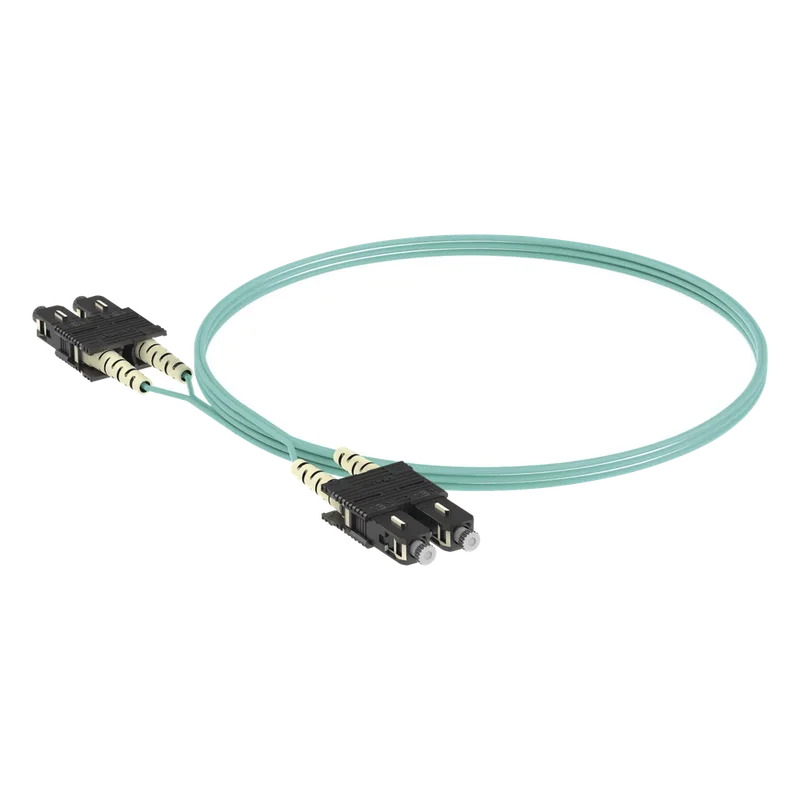 Jumper de Fibra Óptica Multimodo 50/125 OM4, SC-SC Duplex, OFNR (Riser), Color Aqua, 3 Metros (9.84 Pies) PANDUIT FZ23RSNSNSNM003