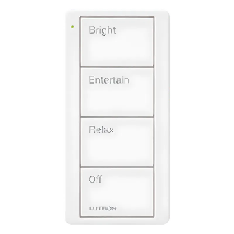 Control remoto inalámbrico Pico de 4 botones para escenas predefinidas, blanco LUTRON ELECTRONICS PJ24BGWHP03