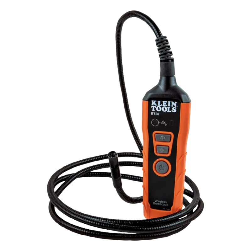 Boroscopio Habilitado por WiFi / Cámara de 9mm / Alcance WiFi 9m / Compatible con Android y iOS / IP67 / 640x480 px / Cuello de Cisne 1.8m / LED Ajustables KLEIN TOOLS ET20