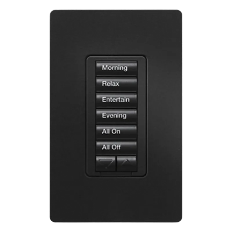 Teclado híbrido seeTouch con dimmer integrado, 6 botones y subir/bajar, 450 W, para RadioRA 2 LUTRON ELECTRONICS RRDH6BRLBL