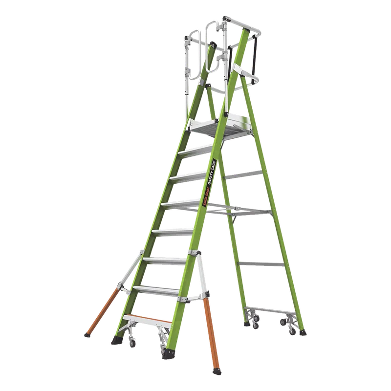 Escalera Fija de 8' (2.4m) de Fibra de Vidrio con Jaula y Peldaños de Aluminio. (SKU:19708-146). Little Giant Ladder Systems CAGE-FIX-8FT