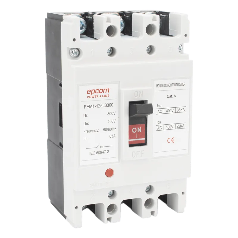 Protección Térmica 3P, 63A, Corriente Alterna 690 V CA Trifásica. EPCOM POWERLINE FEM11253P63A