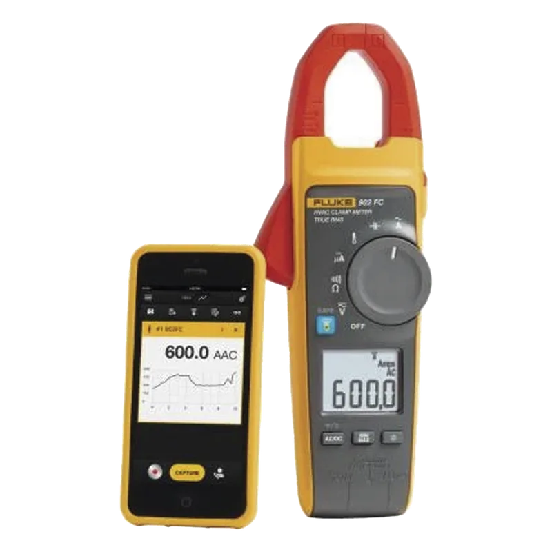 Amperímetro de Gancho RMS 600A Temp MA Capacitancia FlukeConnect FLUKE-902FC