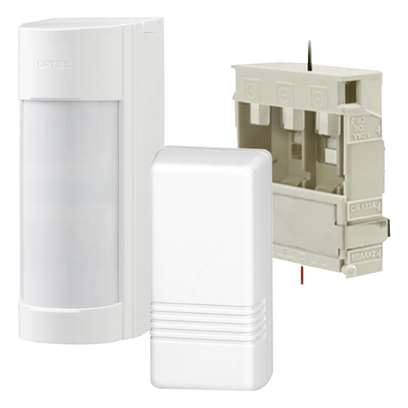 Kit Detector Inalámbrico para Exterior VXI-R / Transmisor Honeywell 5816 / Caja de Baterías RBB01 / 12 m / 90° / Dual PIR + Microondas / IP55 OPTEX VXI-R-WH