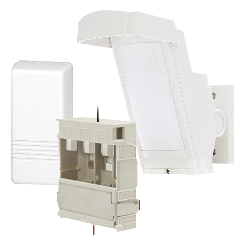 Detector de Movimiento PIR Antimascara / 100% Exterior / Inalámbrico / Hasta 12 metros a 85°; de cobertura/ Instalación a 3 metros / Incluye transmisor 5816 para paneles Honeywell OPTEX HX40-RAM-WH