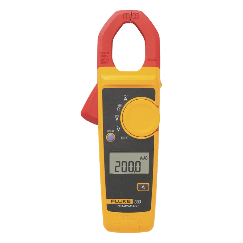 Amperimetro de Gancho, Para Medida de Corriente en CA de 600 A y Tensión en CA y CC de 600V FLUKE FLUKE-303/EMESP
