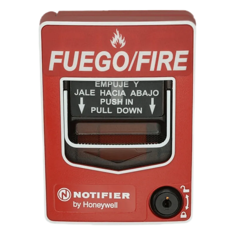 Estación manual de alarma direccionable de doble acción, con leyenda en español, para paneles inteligentes NOTIFIER NBG-12LXSP