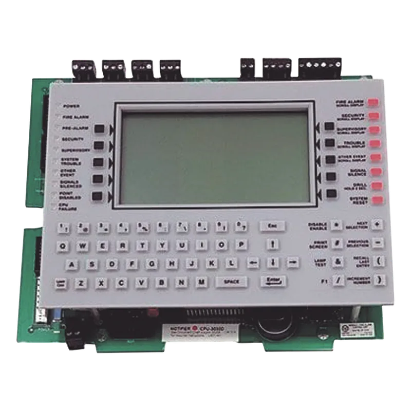 Unidad central de procesamiento con pantalla LCD de 640 caracteres y teclado QWERTY, en inglés, para panel de detección de incendio NFS2-3030 NOTIFIER CPU2-3030D